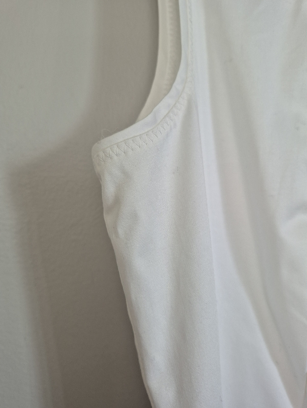 Oasis White Cotton Sleeveless Dress Accordian Pleats Red Belt Lined Size 10 - Picture 8 of 11